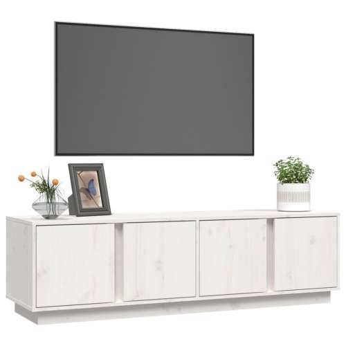 TV ormarić bijeli 140 x 40 x 40 cm od masivne borovine - Bijela 1 Cijena