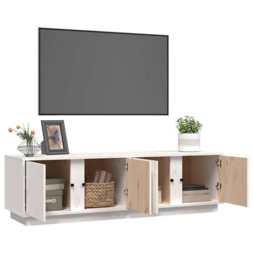 TV ormarić bijeli 140 x 40 x 40 cm od masivne borovine - Bijela 1 Cijena