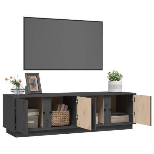 TV ormarić sivi 140 x 40 x 40 cm od masivne borovine - Siva 1 Cijena