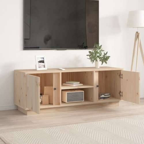 TV ormarić 110 x 35 x 40,5 cm od masivne borovine - Prirodna 1 Cijena
