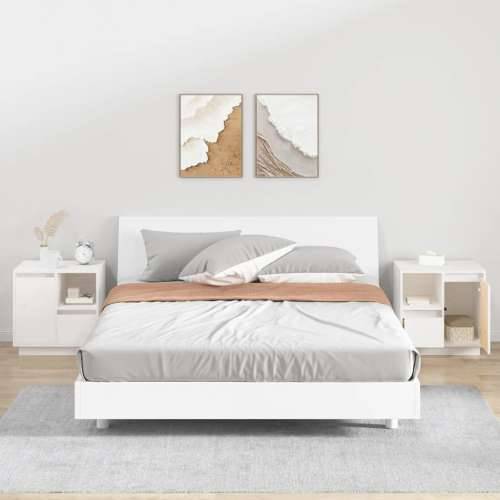 Noćni ormarići 2 kom bijeli 50 x 34 x 50 cm od masivne borovine - Bijela 2 Cijena