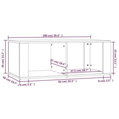 Stolić za kavu crni 100 x 50 x 36 cm od konstruiranog drva - Crna 1 Cijena