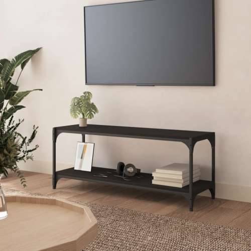 TV ormarić crni 100 x 33 x 41 cm od konstruiranog drva i čelika