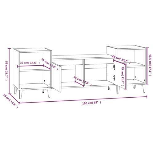 TV ormarić boja dimljenog hrasta 160x35x55 cm konstruirano drvo - Dimljeni hrast 1 Cijena