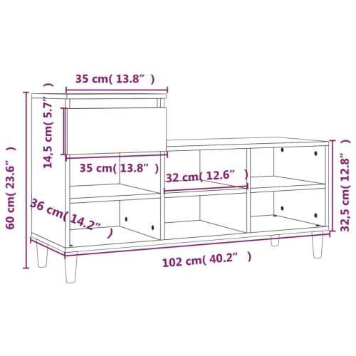 Ormarić za cipele boja hrasta 102x36x60 cm konstruirano drvo - Dimljeni hrast 1 Cijena