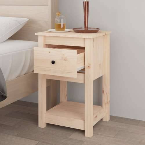 Noćni ormarići 2 kom 40x35x61,5 cm od masivne borovine - Prirodna 2 1 Cijena