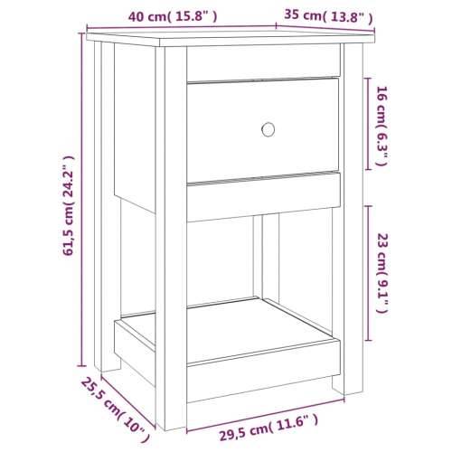 Noćni ormarići 2 kom bijeli 40x35x61,5 cm od masivne borovine - Bijela 2 1 Cijena