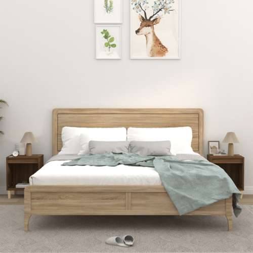 Noćni ormarići 2 kom boja dimljenog smeđi 40x35x50 cm - Smeđi hrast 2 Cijena