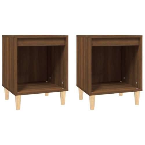 Noćni ormarići 2 kom boja dimljenog smeđi 40x35x50 cm - Smeđi hrast 2 Cijena