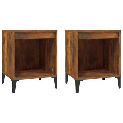 Noćni ormarići 2 kom boja dimljenog hrasta 40x35x50 cm - Dimljeni hrast 2 Cijena
