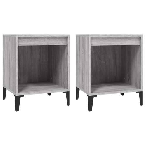 Noćni ormarići 2 kom boja dimljenog smeđi 40x35x50 cm - Sivi hrast sonoma 2 Cijena