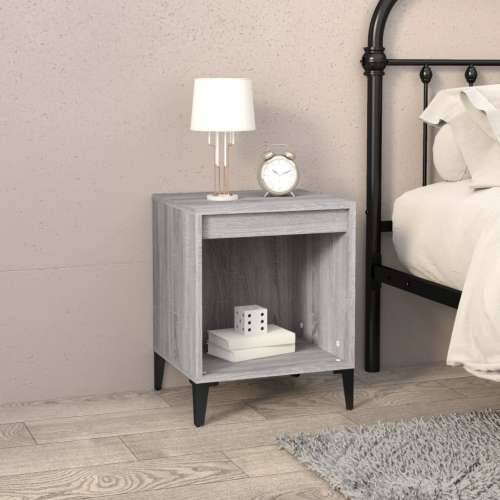 Noćni ormarići 2 kom boja dimljenog smeđi 40x35x50 cm - Sivi hrast sonoma 2 Cijena