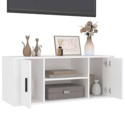TV ormarić bijeli 100 x 35 x 40 cm od konstruiranog drva - Bijela 1 Cijena