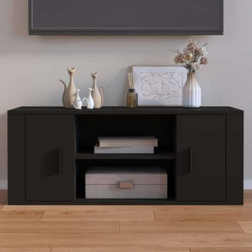 TV ormarić crni 100 x 35 x 40 cm od konstruiranog drva - Crna 1 Cijena