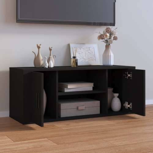 TV ormarić crni 100 x 35 x 40 cm od konstruiranog drva - Crna 1 Cijena