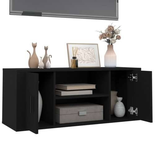 TV ormarić crni 100 x 35 x 40 cm od konstruiranog drva - Crna 1 Cijena