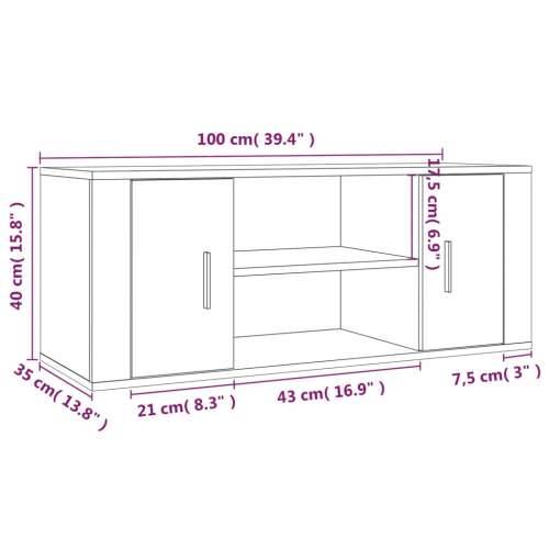 TV ormarić beton sivi 100 x 35 x 40 cm od konstruiranog drva - Beton siva 1 Cijena