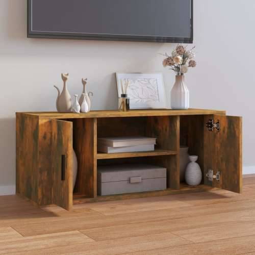 TV ormarić boja dimljenog hrasta 100x35x40 cm konstruirano drvo - Dimljeni hrast 1 Cijena