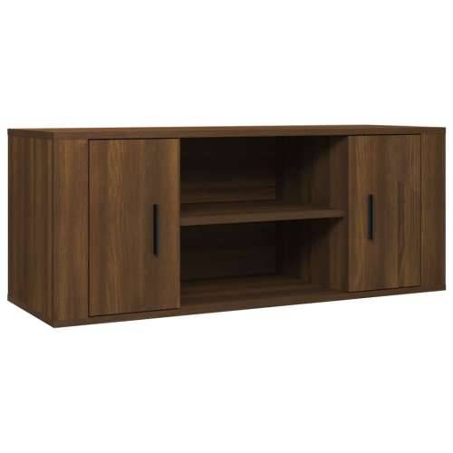 TV ormarić boja smeđeg hrasta 100x35x40 cm konstruirano drvo - Smeđi hrast 1 Cijena