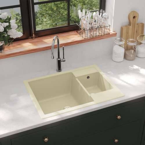 Kuhinjski sudoper s dvije kadice bež granitni Cijena