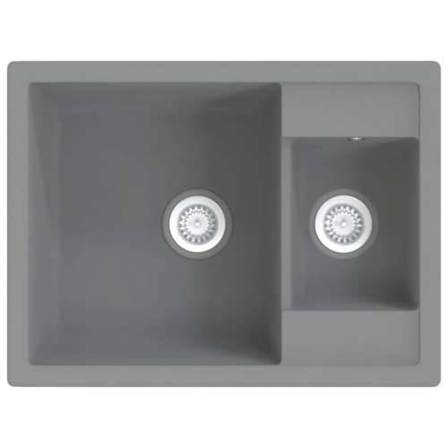 Kuhinjski sudoper s dvije kadice sivi granitni Cijena