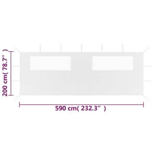 Bočni zid za sjenicu s prozorima 6 x 2 m bijeli Cijena