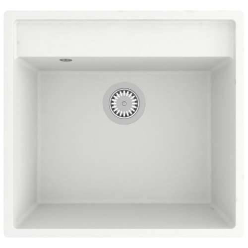 Kuhinjski sudoper s otvorom protiv prelijevanja bijeli granitni - Bijela 530 x 500 x 203 mm Cijena