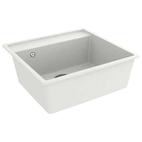 Kuhinjski sudoper s otvorom protiv prelijevanja bijeli granitni - Bijela 530 x 500 x 203 mm Cijena