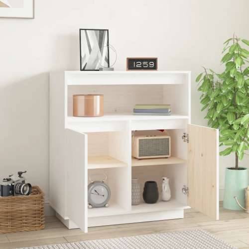 Komoda bijela 70 x 34 x 80 cm od masivne borovine - Bijela 1 Cijena