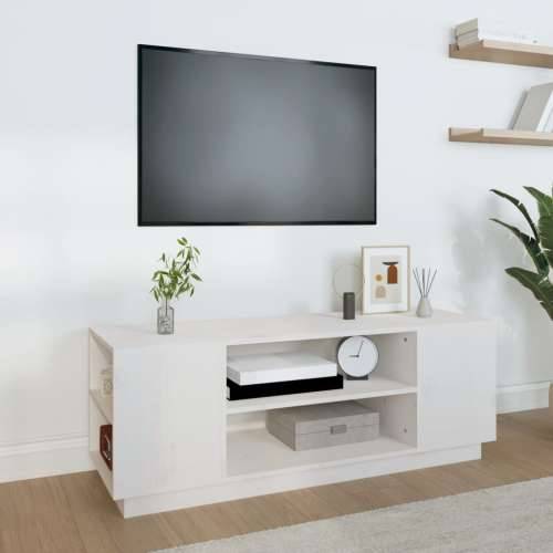TV ormarić bijeli 110 x 35 x 40,5 cm od masivne borovine - Bijela 1 Cijena