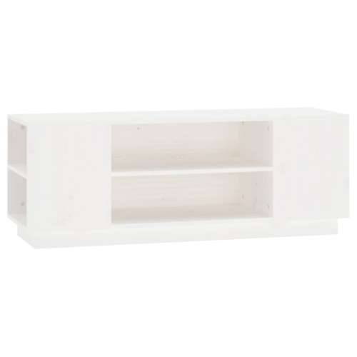 TV ormarić bijeli 110 x 35 x 40,5 cm od masivne borovine - Bijela 1 Cijena