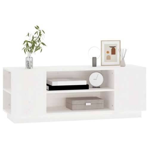 TV ormarić bijeli 110 x 35 x 40,5 cm od masivne borovine - Bijela 1 Cijena