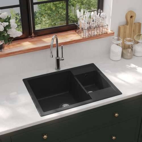 Kuhinjski sudoper s dvije kadice crni granitni Cijena