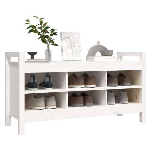 Klupa za hodnik bijela 110x40x60 cm od masivne borovine - Bijela 110 x 40 x 60 cm Cijena
