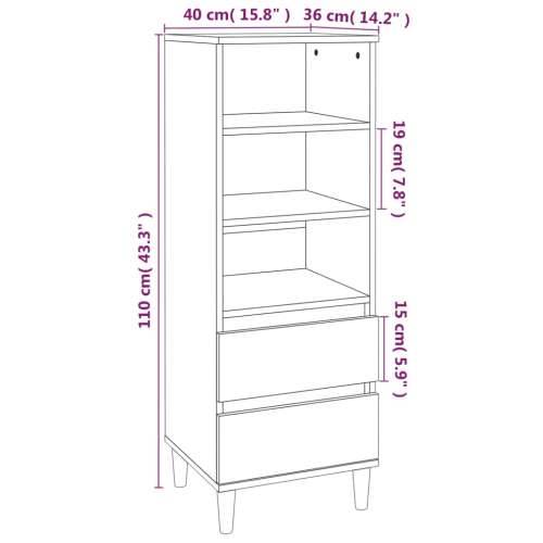 Visoka komoda boja hrasta 40x36x110 cm od konstruiranog drva - Dimljeni hrast 1 Cijena