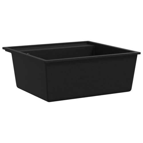 Kuhinjski sudoper s otvorom protiv prelijevanja crni granitni - Crna 530 x 500 x 203 mm Cijena