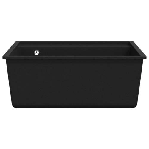 Kuhinjski sudoper s otvorom protiv prelijevanja crni granitni - Crna 530 x 500 x 203 mm Cijena
