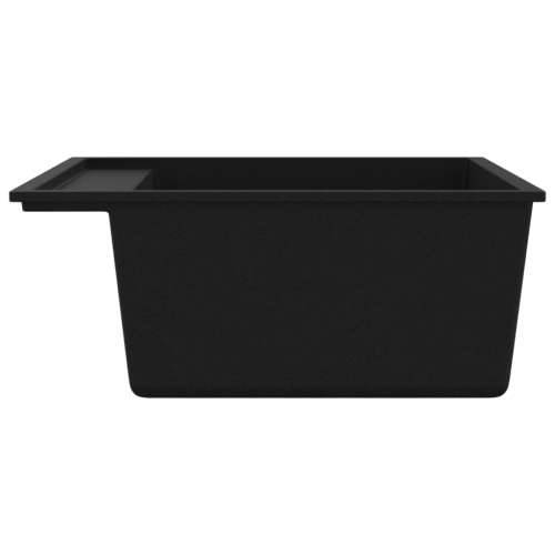 Kuhinjski sudoper s otvorom protiv prelijevanja crni granitni - Crna 530 x 500 x 203 mm Cijena