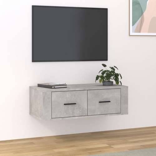 Viseći TV ormarić siva boja betona 80x36x25cm konstruirano drvo - Beton siva 1 Cijena