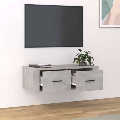 Viseći TV ormarić siva boja betona 80x36x25cm konstruirano drvo - Beton siva 1 Cijena