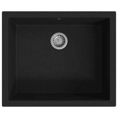 Kuhinjski sudoper s otvorom protiv prelijevanja crni granitni Cijena