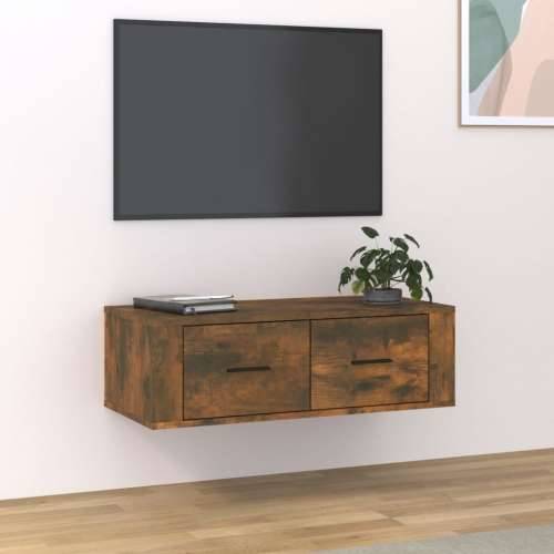 Viseći TV ormarić boja hrasta 80 x 36 x 25 cm konstruirano drvo - Dimljeni hrast 1 Cijena