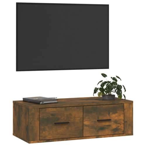 Viseći TV ormarić boja hrasta 80 x 36 x 25 cm konstruirano drvo - Dimljeni hrast 1 Cijena