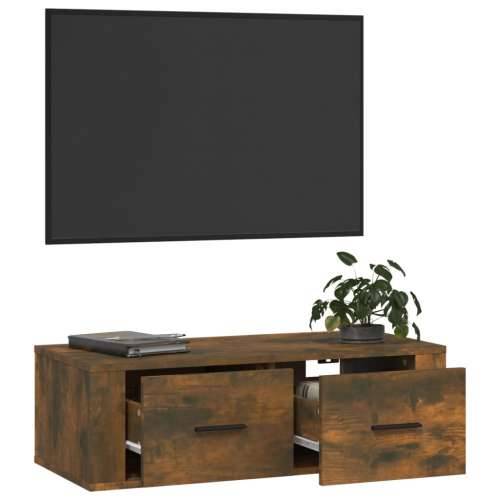 Viseći TV ormarić boja hrasta 80 x 36 x 25 cm konstruirano drvo - Dimljeni hrast 1 Cijena