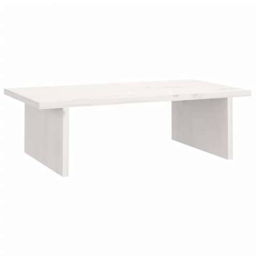 Stalak za monitor bijeli 50 x 27 x 15 cm od masivne borovine - Bijela 50 x 27 x 15 cm Cijena