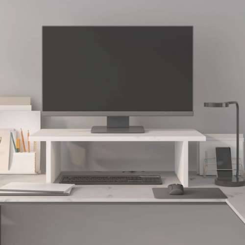 Stalak za monitor bijeli 50 x 27 x 15 cm od masivne borovine - Bijela 50 x 27 x 15 cm Cijena
