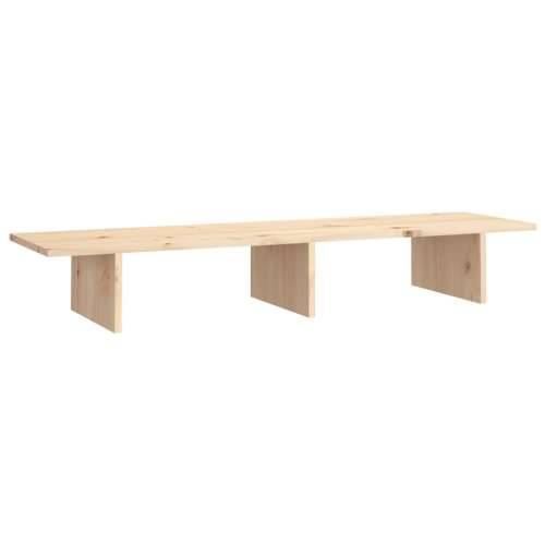 Stalak za monitor 100x27x15 cm od masivne borovine - Prirodna 100 x 27 x 15 cm Cijena