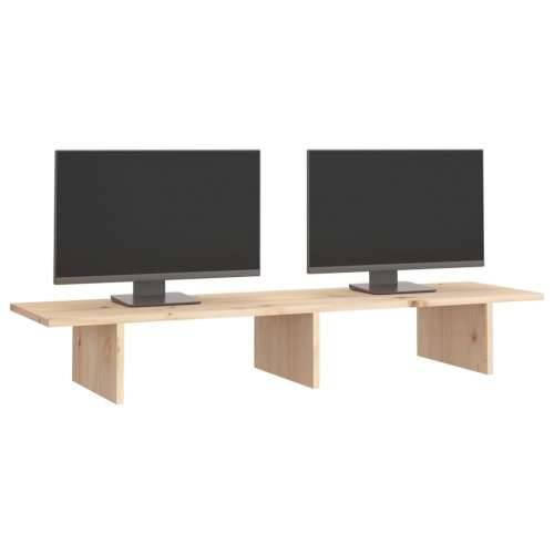 Stalak za monitor 100x27x15 cm od masivne borovine - Prirodna 100 x 27 x 15 cm Cijena