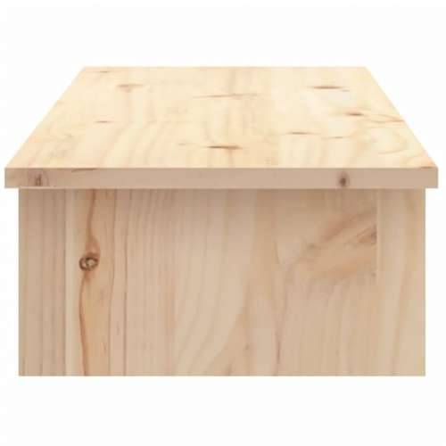 Stalak za monitor 100x27x15 cm od masivne borovine - Prirodna 100 x 27 x 15 cm Cijena