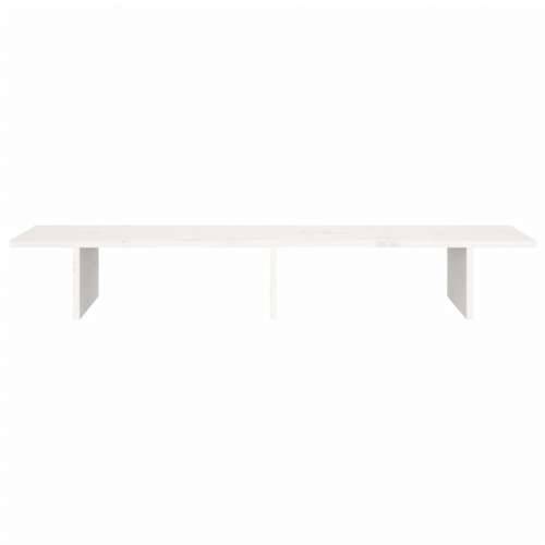 Stalak za monitor bijeli 100x27x15 cm od masivne borovine - Bijela 100 x 27 x 15 cm Cijena